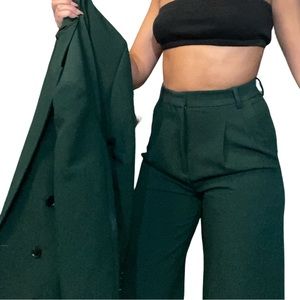 Zara jacket and pants set green